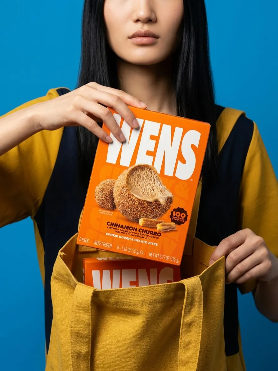 Food packaging revealed inside a paper shopping bag