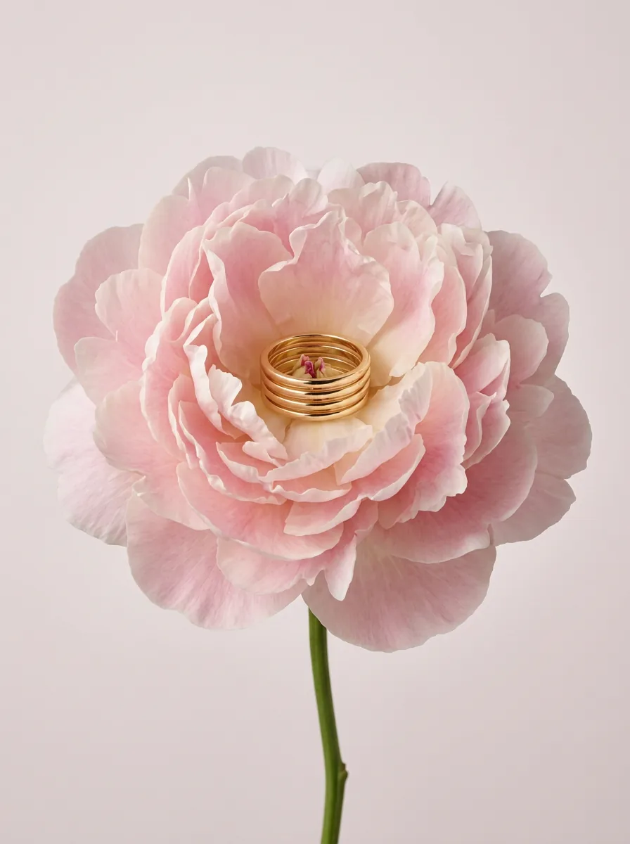 Jewelry integrated into a floral composition
